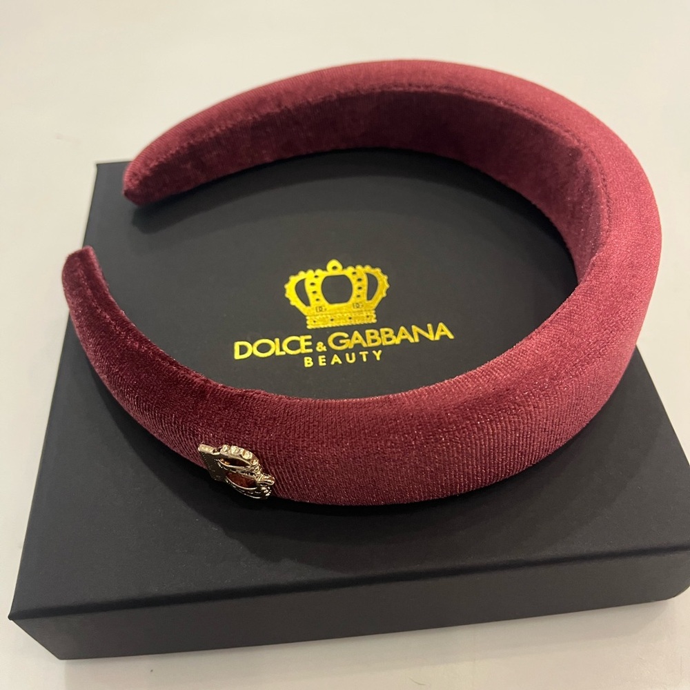 Dolce & Gabbana Deep Red Velvet Headband